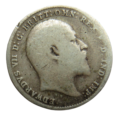 1910 King Edward VII Silver Threepence Coin - Great Britain