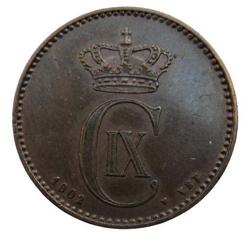 1902 Denmark 2 Ore Coin