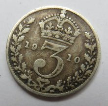 Load image into Gallery viewer, 1910 King Edward VII Silver Threepence Coin - Great Britain
