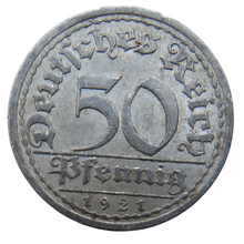 Load image into Gallery viewer, 1921-A Germany - Weimar Republic 50 Pfennig Coin
