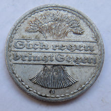 Load image into Gallery viewer, 1921-A Germany - Weimar Republic 50 Pfennig Coin
