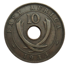 Load image into Gallery viewer, 1933 George V East Africa 10 Cents Coin
