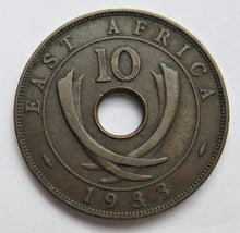 Load image into Gallery viewer, 1933 George V East Africa 10 Cents Coin
