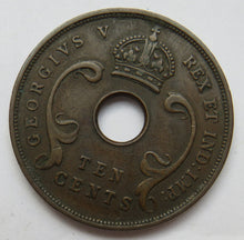 Load image into Gallery viewer, 1933 George V East Africa 10 Cents Coin
