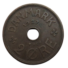 Load image into Gallery viewer, 1927 Denmark 2 Ore Coin
