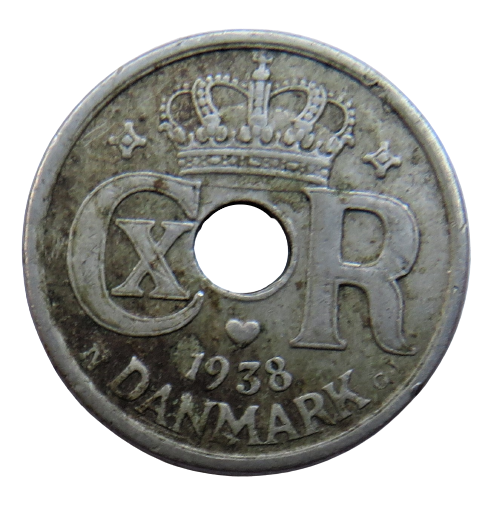 1938 Denmark 10 Ore Coin