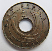 Load image into Gallery viewer, 1941-I East Africa 5 Cents Coin
