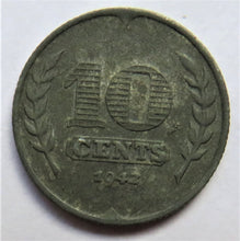 Load image into Gallery viewer, 1942 Netherlands 10 Cents Coin
