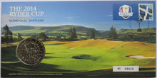 Load image into Gallery viewer, The 2014 Ryder Cup Gleneagles Scotland Commemorative Coin &amp; Stamp Cover
