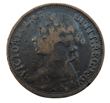 Load image into Gallery viewer, 1879 Queen Victoria Bun Head Farthing Coin Great Britain
