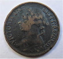 Load image into Gallery viewer, 1879 Queen Victoria Bun Head Farthing Coin Great Britain
