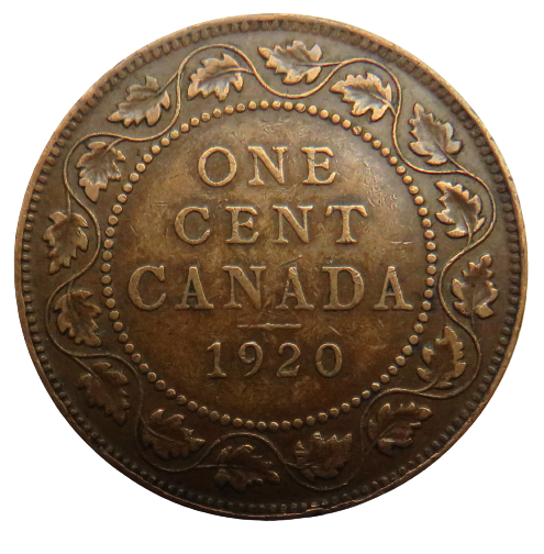 1920 King George V Canada One Cent Coin