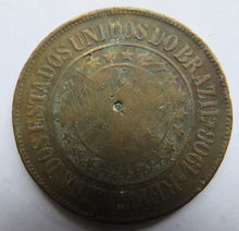 Load image into Gallery viewer, 1908 brazil 40 Reis Coin Stamped HPRP
