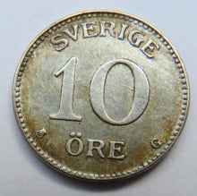 Load image into Gallery viewer, 1937 Sweden Silver 10 Ore Coin
