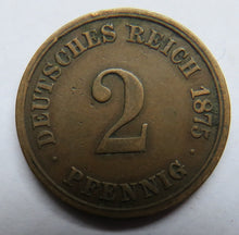 Load image into Gallery viewer, 1875-A Germany 2 Pfennig Coin
