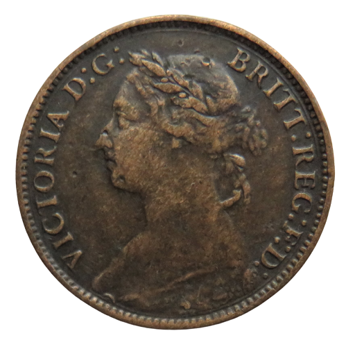 1886 Queen Victoria Farthing Coin Great Britain