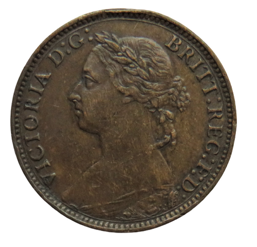 1886 Queen Victoria Farthing Coin Great Britain