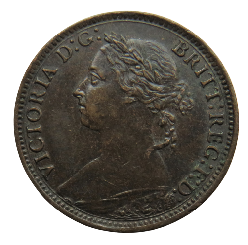 1891 Queen Victoria Farthing Coin Great Britain