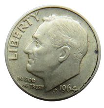 Load image into Gallery viewer, 1964 USA Silver Roosevelt Dime Coin
