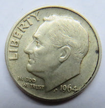 Load image into Gallery viewer, 1964 USA Silver Roosevelt Dime Coin
