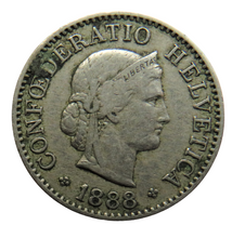 Load image into Gallery viewer, 1888 Switzerland 5 Rappen Coin
