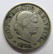 Load image into Gallery viewer, 1888 Switzerland 5 Rappen Coin
