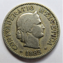 Load image into Gallery viewer, 1883 Switzerland 5 Rappen Coin
