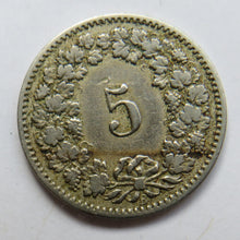 Load image into Gallery viewer, 1883 Switzerland 5 Rappen Coin
