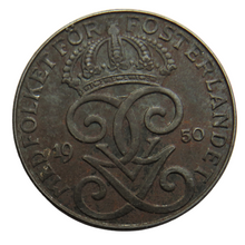 Load image into Gallery viewer, 1950 Sweden 2 Ore / Öre Coin
