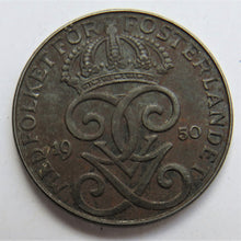 Load image into Gallery viewer, 1950 Sweden 2 Ore / Öre Coin
