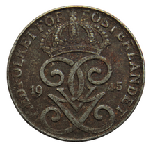 Load image into Gallery viewer, 1945 Sweden 2 Öre / Ore Coin
