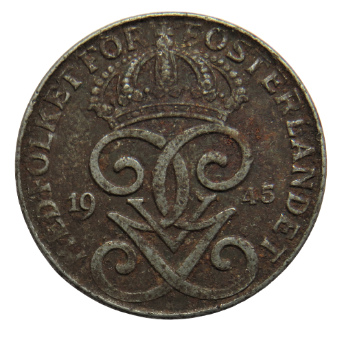 1945 Sweden 2 Öre / Ore Coin