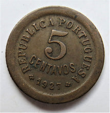 Load image into Gallery viewer, 1927 Portugal 5 Centavos Coin
