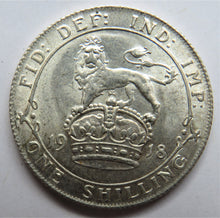 Load image into Gallery viewer, 1918 King George V Silver Shilling Coin Reverse
