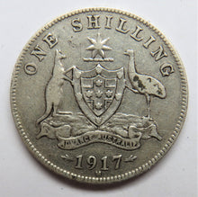 Load image into Gallery viewer, 1917-M George V Australia Silver Shilling Coin
