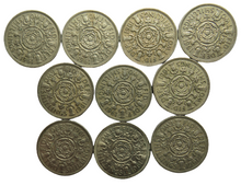 Load image into Gallery viewer, Bulk Lot of 10 1961 Queen Elizabeth II Florin / Two Shilling Coins
