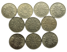 Load image into Gallery viewer, Bulk Lot of 10 1966 Queen Elizabeth II Florin / Two Shilling Coins
