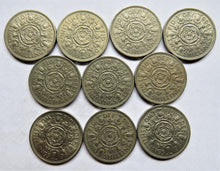 Load image into Gallery viewer, Bulk Lot of 10 1966 Queen Elizabeth II Florin / Two Shilling Coins
