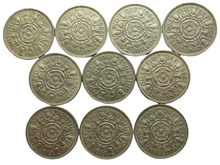 Load image into Gallery viewer, Bulk Lot of 10 1966 Queen Elizabeth II Florin / Two Shilling Coins
