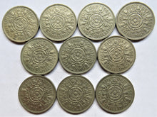 Load image into Gallery viewer, Bulk Lot of 10 1966 Queen Elizabeth II Florin / Two Shilling Coins
