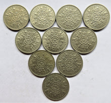 Load image into Gallery viewer, Bulk Lot of 10 1966 Queen Elizabeth II Florin / Two Shilling Coins
