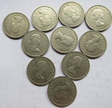 Load image into Gallery viewer, Bulk Lot of 10 1966 Queen Elizabeth II Florin / Two Shilling Coins
