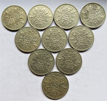 Load image into Gallery viewer, Bulk Lot of 10 1966 Queen Elizabeth II Florin / Two Shilling Coins
