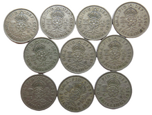 Load image into Gallery viewer, Bulk Lot of 10 1950 King George VI Florin / Two Shilling Coins
