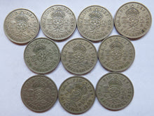 Load image into Gallery viewer, Bulk Lot of 10 1950 King George VI Florin / Two Shilling Coins
