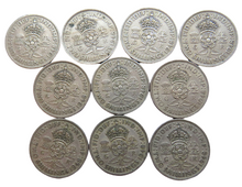 Load image into Gallery viewer, Bulk Lot of 10 1948 King George VI Florin / Two Shilling Coins
