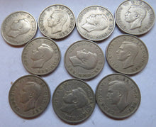 Load image into Gallery viewer, Bulk Lot of 10 1948 King George VI Florin / Two Shilling Coins
