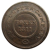 Load image into Gallery viewer, 1811 Rose Copper Company Birmingham &amp; Swansea Halfpenny Token
