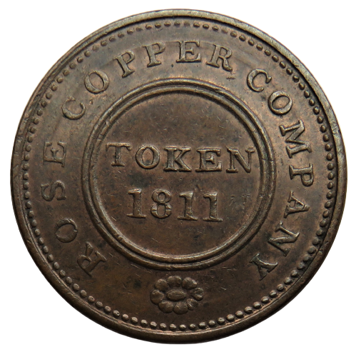 1811 Rose Copper Company Birmingham & Swansea Halfpenny Token