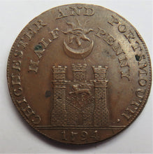 Load image into Gallery viewer, 1794 Chichester &amp; Portsmouth Halfpenny Token
